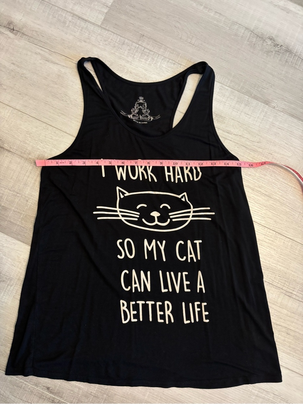 “I Work Hard So My Cat Can Live A Better Life” Racerback Tank Top - Picture 5 of 7